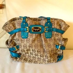 Michael Kors shoulder bag - tan/teal XL